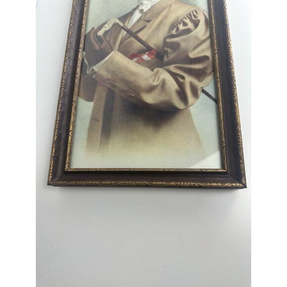 Antique Litho Print Victorian Girl - W/Original Frame & Glass 18”x 8” - Picture 4 of 9